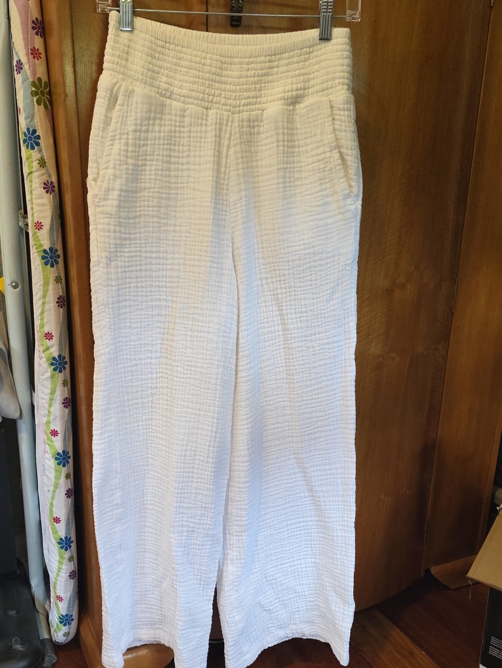 Billabong White Textured Gauze Top